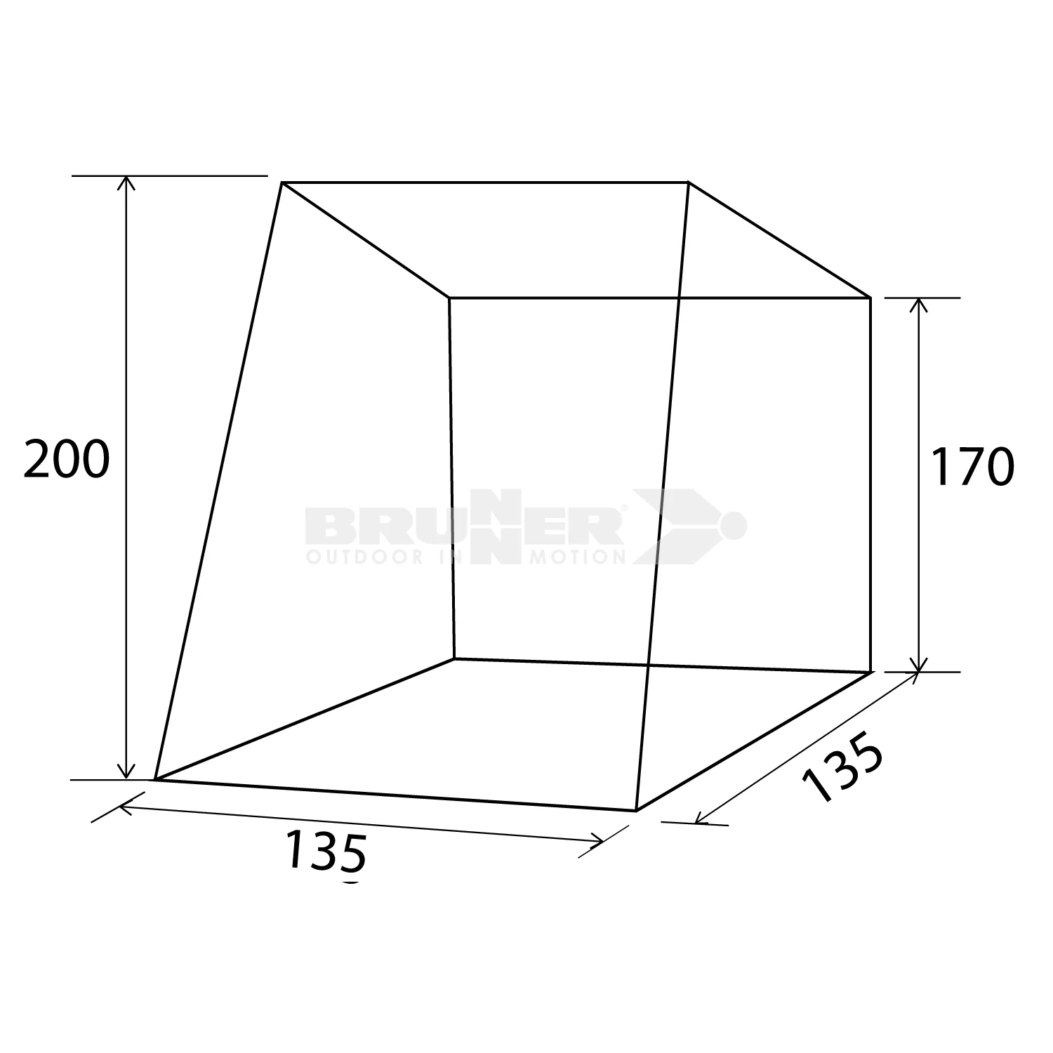 BRUNNER PILOTE TENDA PORTELLONE POSTERIORE PER VW Caddy 135x135x H170/200cm - Image 5