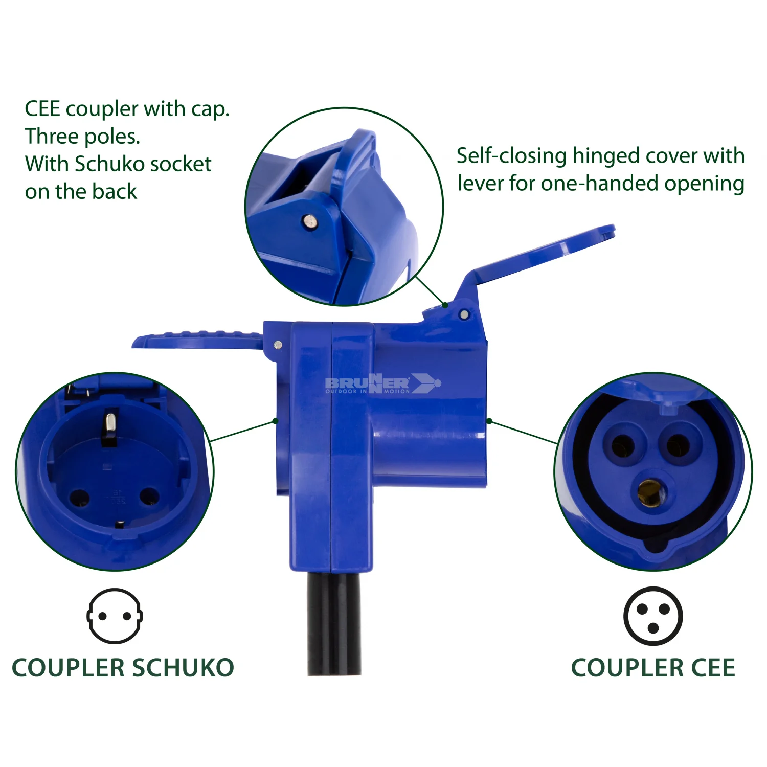 BRUNNER PLUG CEE 90 Presa a gomito CEE con coperchio - Image 4
