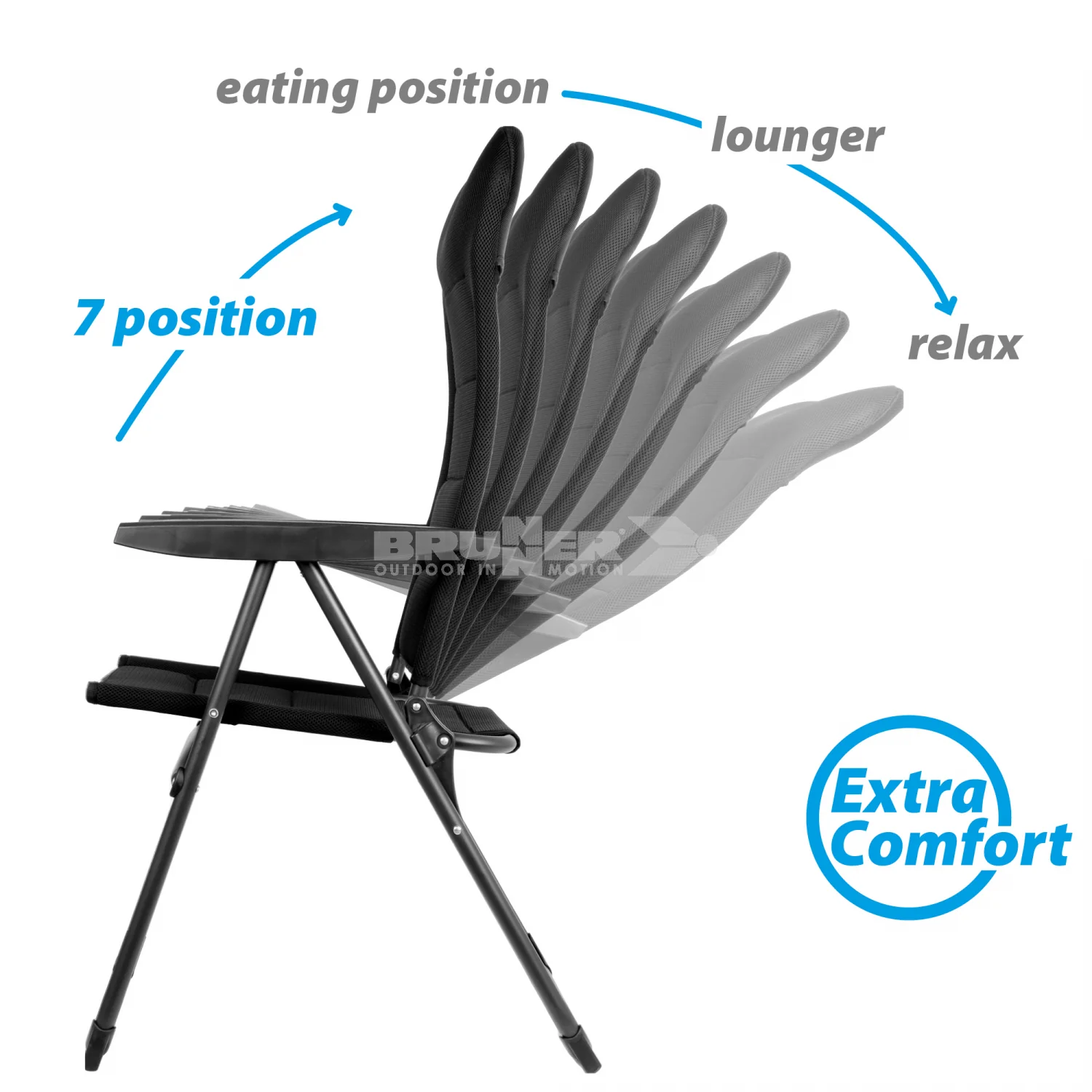 BRUNNER SKYE RT Sedia Camping pieghevole di alta qualità dotata di uno schienale alto regolabile a 7 posizioni - Disponibile in 2 colori - Image 5