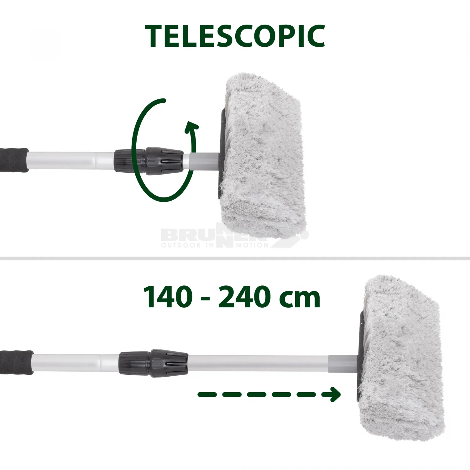 BRUNNER WOSH SPAZZOLA PER LAVAGGIO VEICOLI TELESCOPICA ESTENSIBILE 140 - 240 cm - Image 2