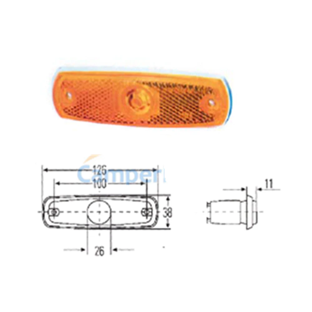 LUCE SIDE-MARKER ARANCIO A INCASSO ORIZZONTALE/VERTICALE - Image 2