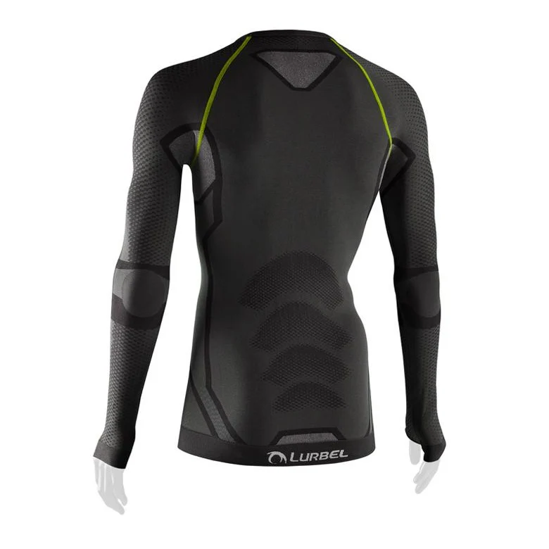 LURBEL CRISTALLO MAGLIA INTIMA TECNICA MANICHE LUNGHE TRASPIRANTE E AD ASCIUGATURA RAPIDA - DARK GREY / PISTACHIO - Image 2